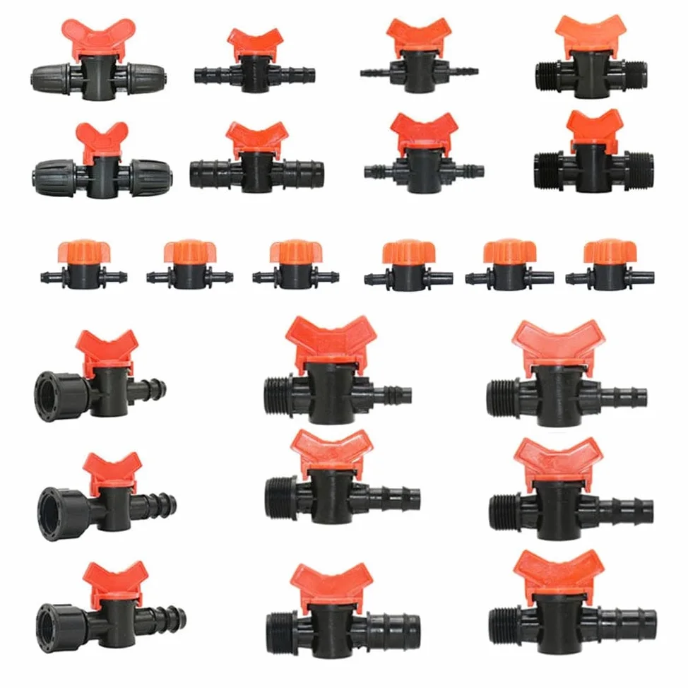 Adapter do węża ogrodowego 20 sztuk zaworu nawadniającego kropelkowego 4/7 3/8/10/12/16/20/25 mm rura kran ogrodowy 1/2" 3/4" męska rura wodna złącze Barb (kolor: N)