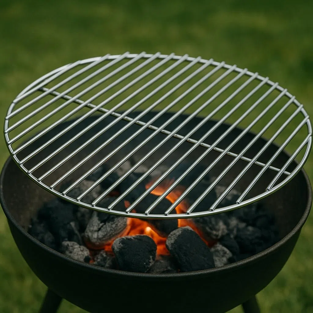 Wiltec Ruszt do grilla ze stali nierdzewnej okrągły Ø 64,5 cm, wytrzymała uniwersalna kratka grillowa do grilla obrotowego, gazowego i węglowego