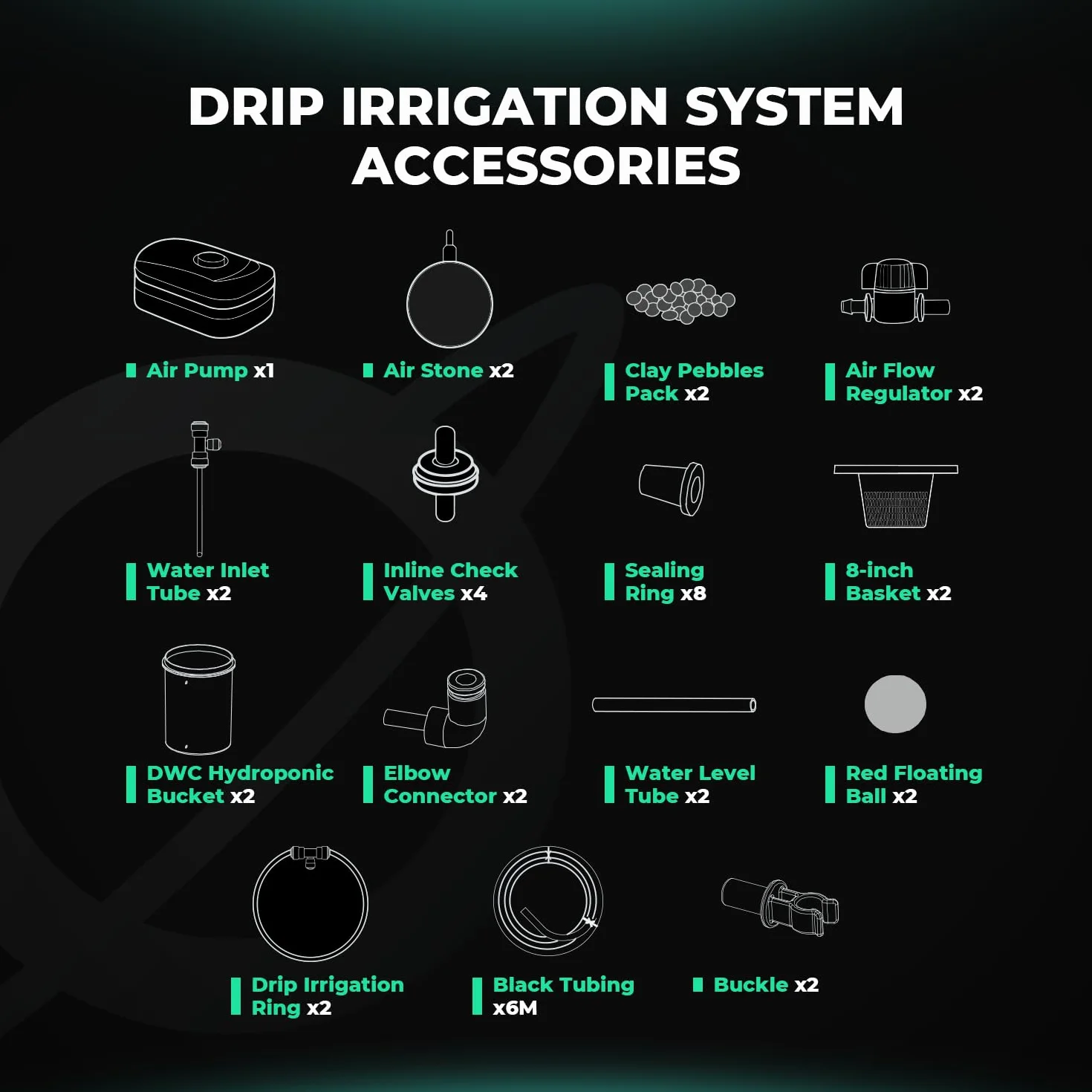 Mars Hydro DWC 5 galonów Głęboki system hydroponiczny z pompą powietrza 8 W
