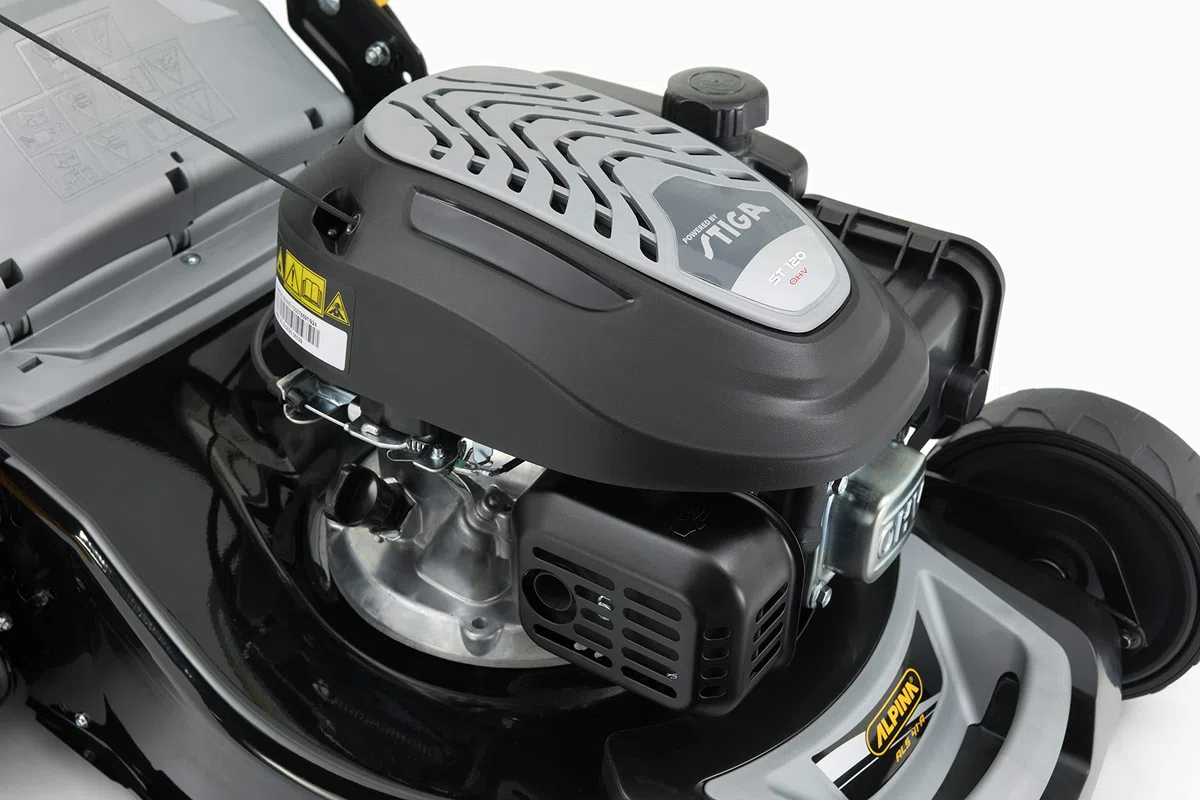 Alpina Kosiarka spalinowa AL5 41 A, szerokość cięcia 41 cm, silnik 123 ccm (1900 W), do 1000 m², worek zbierający 60 l, wysokość cięcia regulowana w 6 pozycjach