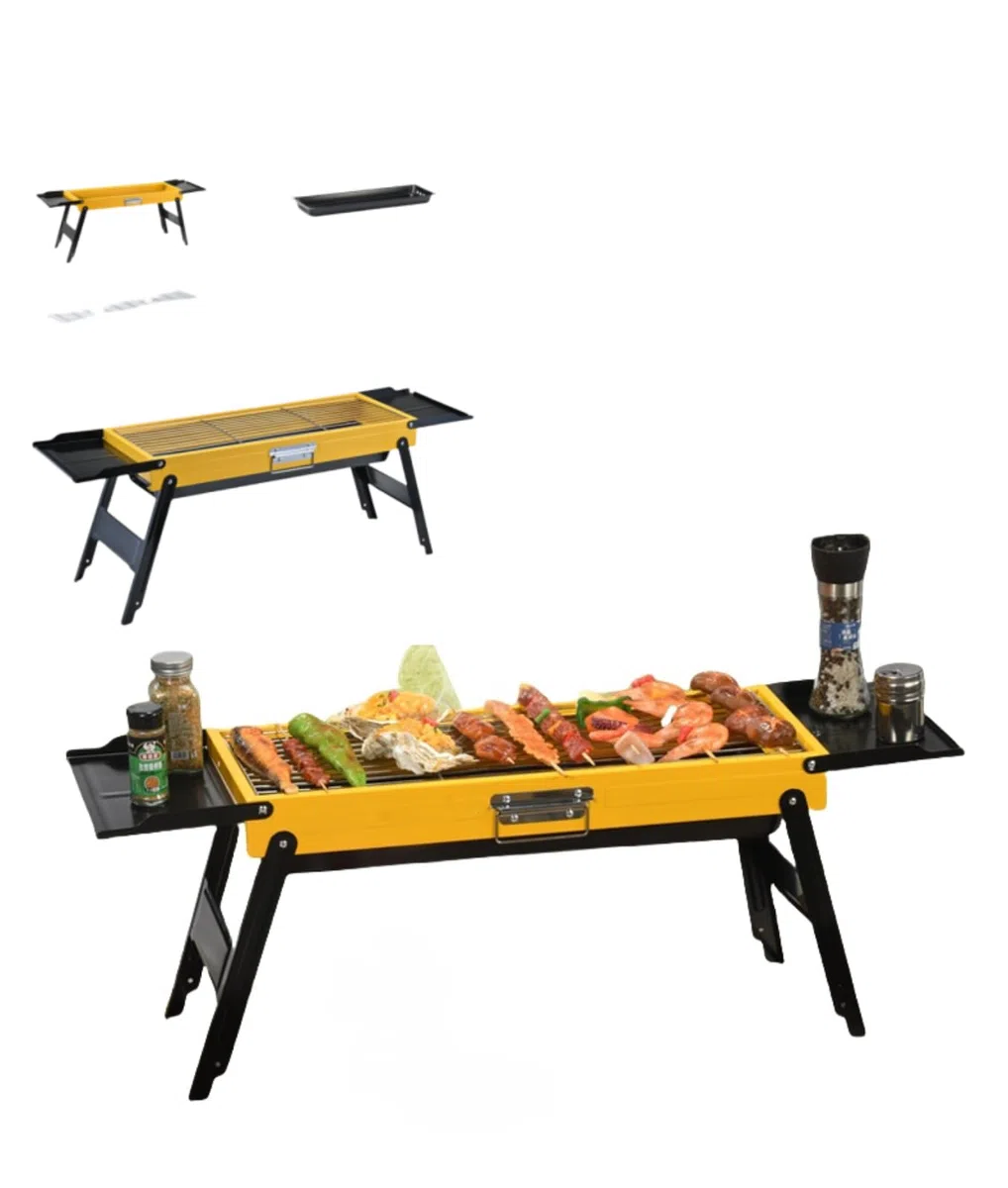 Grill węglowy ze stali nierdzewnej, przenośny składany grill, grill stojący, grill na kemping, imprezy i festiwale, przenośny grill, grill ogrodowy,