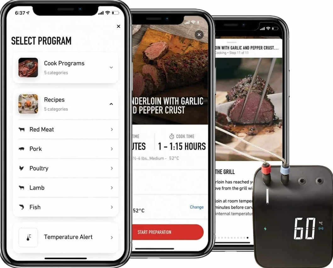 Weber Connect Smart Grilling Hub inteligentny termometr do mięsa Bluetooth, 4 sondy