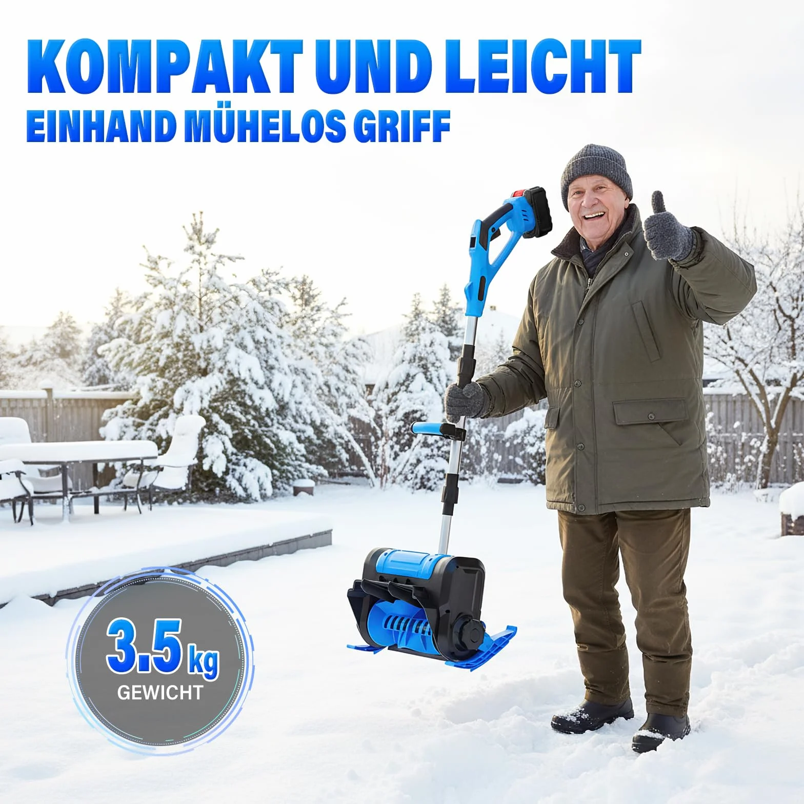 Odśnieżarka akumulatorowa 21 V 1000 W bezprzewodowa szerokość robocza 30 cm odległość wyrzutu 8,5 m głębokość odśnieżania 17 cm