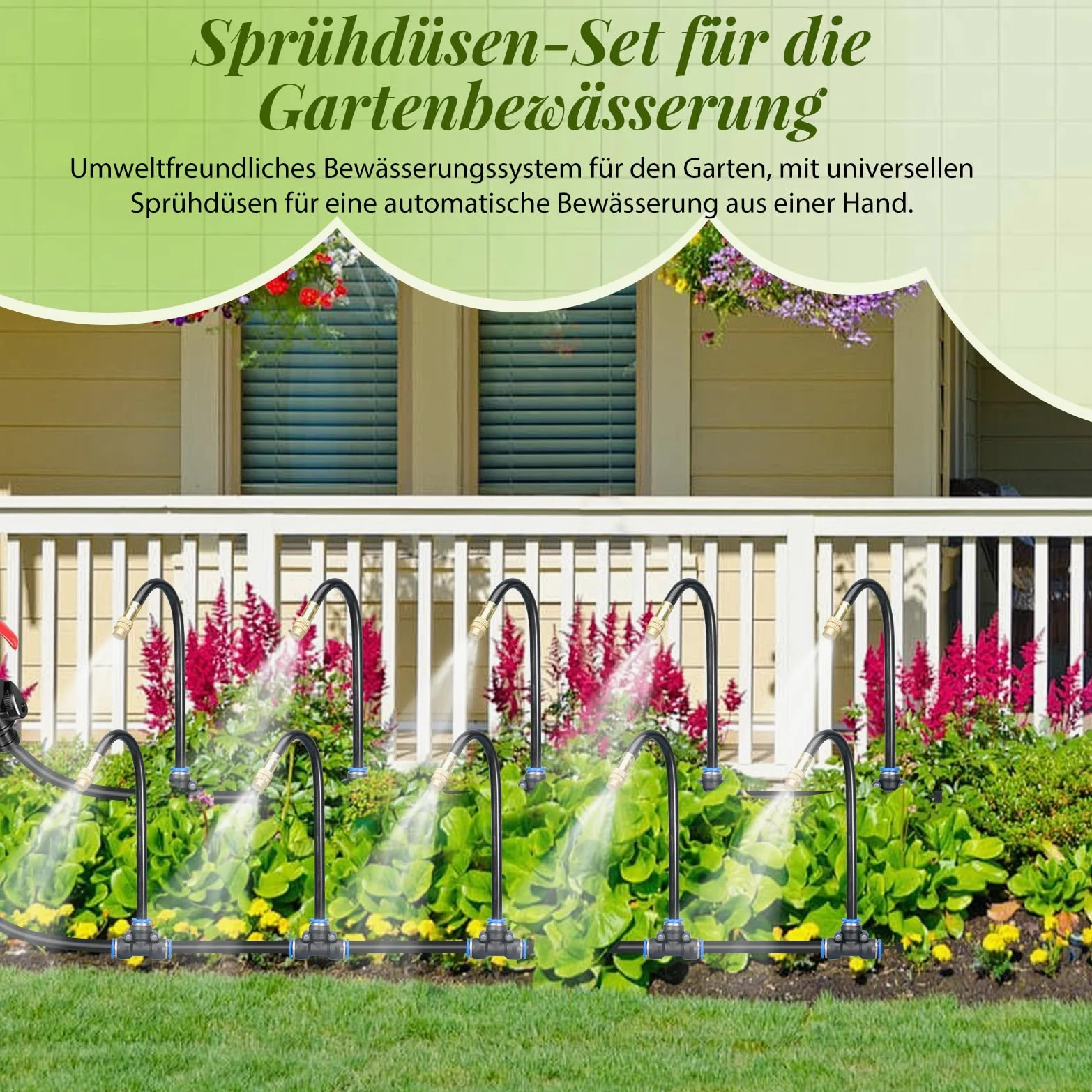 ACESOME system nawadniania ogrodu, 20 m, automatyczny zestaw nawadniający, rury nawadniające, nawadnianie kropelkowe, Micro Drip do roślin doniczkowych, podwyższona grządka, taras, szklarnia