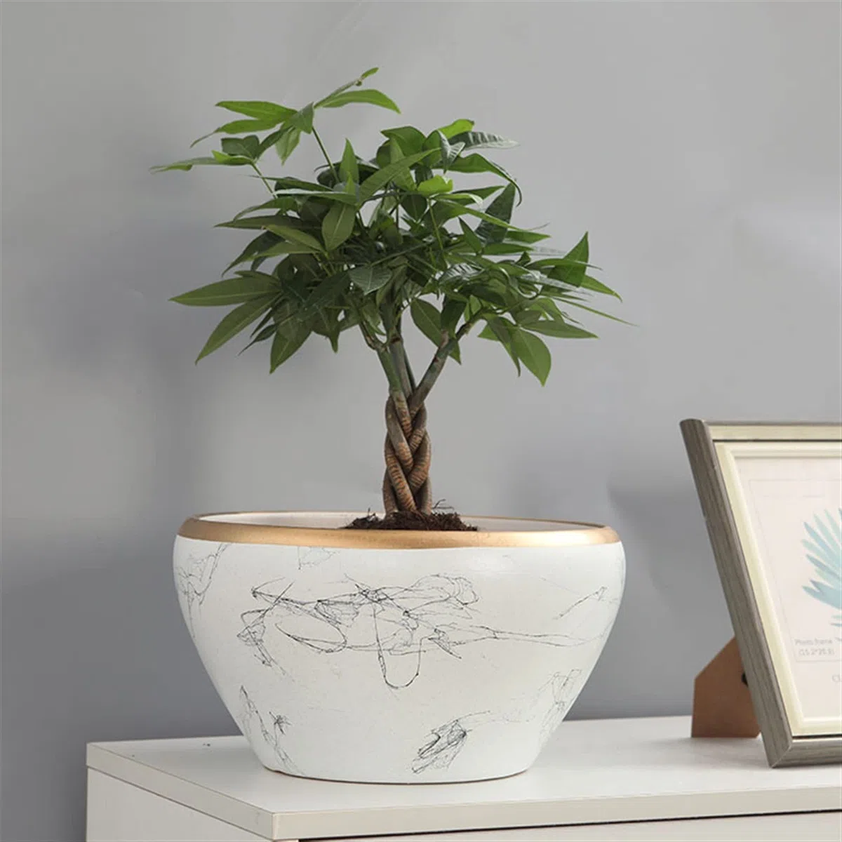 Doniczki na kwiaty Okrągłe ozdobne doniczki, doniczka z otworami drenażowymi, ceramiczne doniczki ogrodowe na rośliny doniczkowe/na zewnątrz Doniczka (Size : 14CM)