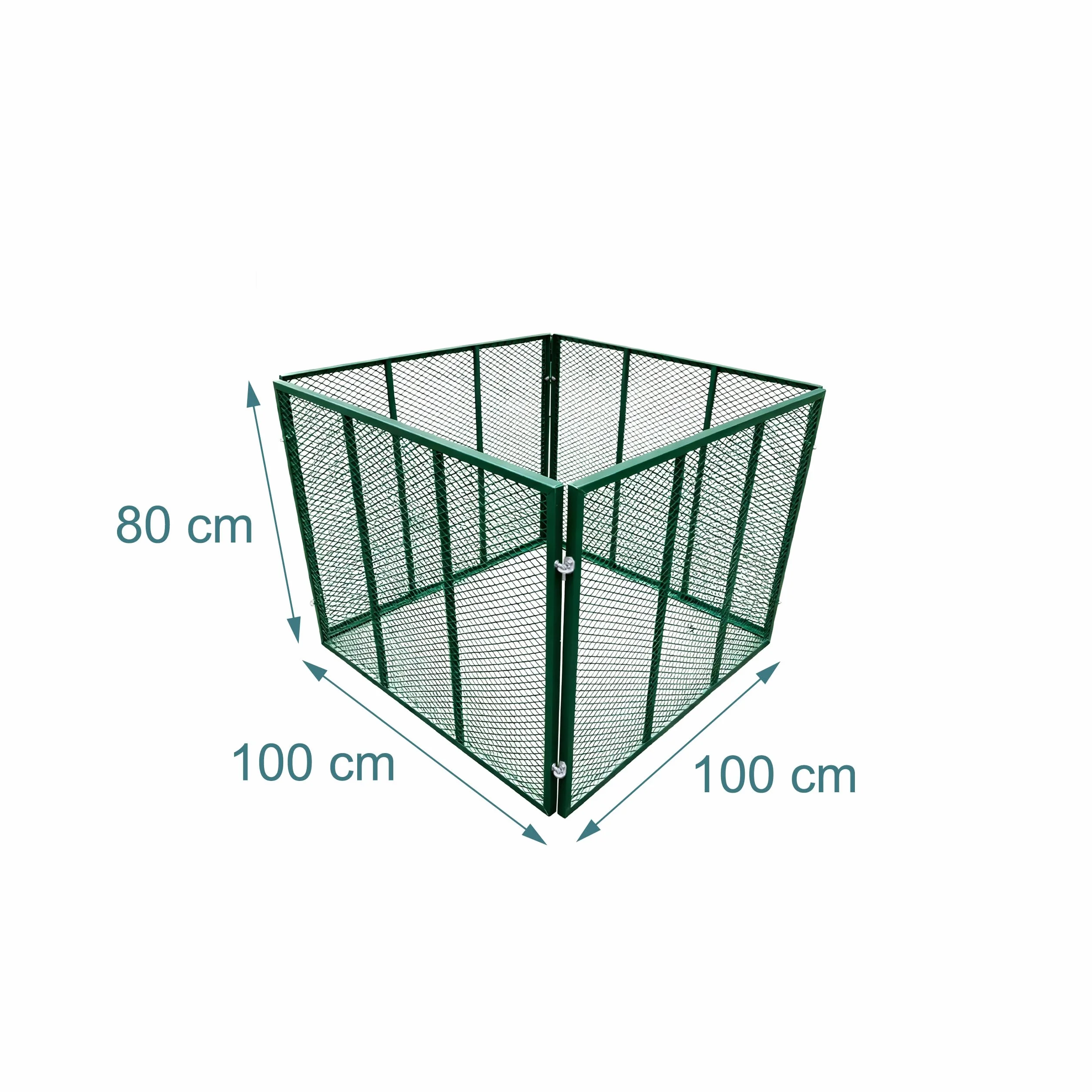 Relaxdays Metalowy kompostownik ogrodowy 800 l 80 x 100 x 100 cm zielony