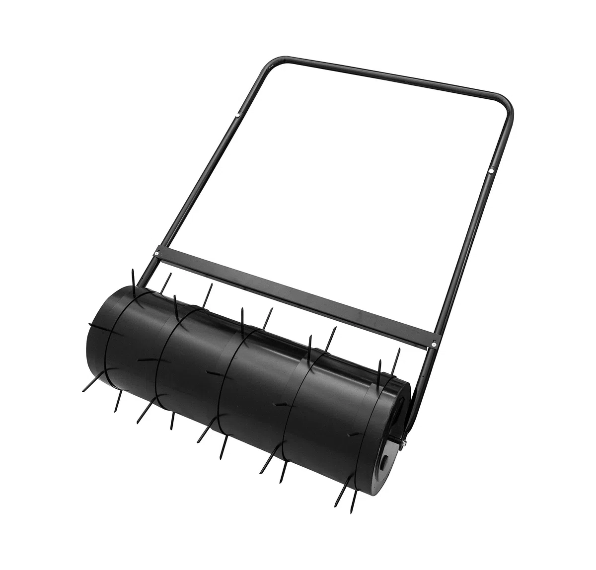 ADGO Walec Ogrodowy do Trawy Trawników z Kolcami Wysoki 50 x 28 cm, Stalowy Bęben Pojemność 30 L Napełniany Wodą lub Piaskiem, do Pielęgnacji i Zakładania Trawnika, Czarny, Wysyłka w Dwóch Paczkach
