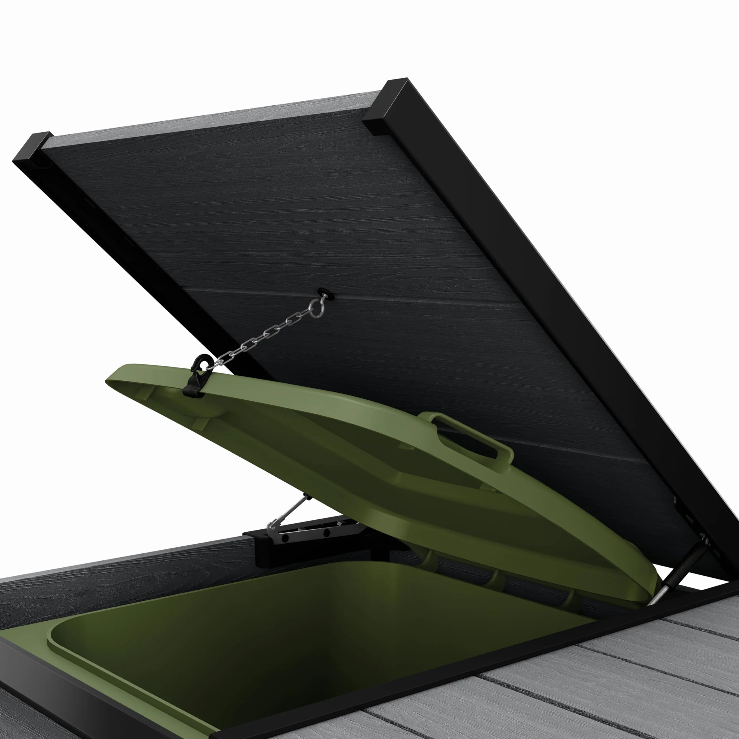 Keter Pojemnik na śmieci Hide Away 2 x 240 l | 138 x 84 x 121 cm | antracyt | pokrywka ze sprężyną gazową | wentylowana | możliwość rozszerzenia