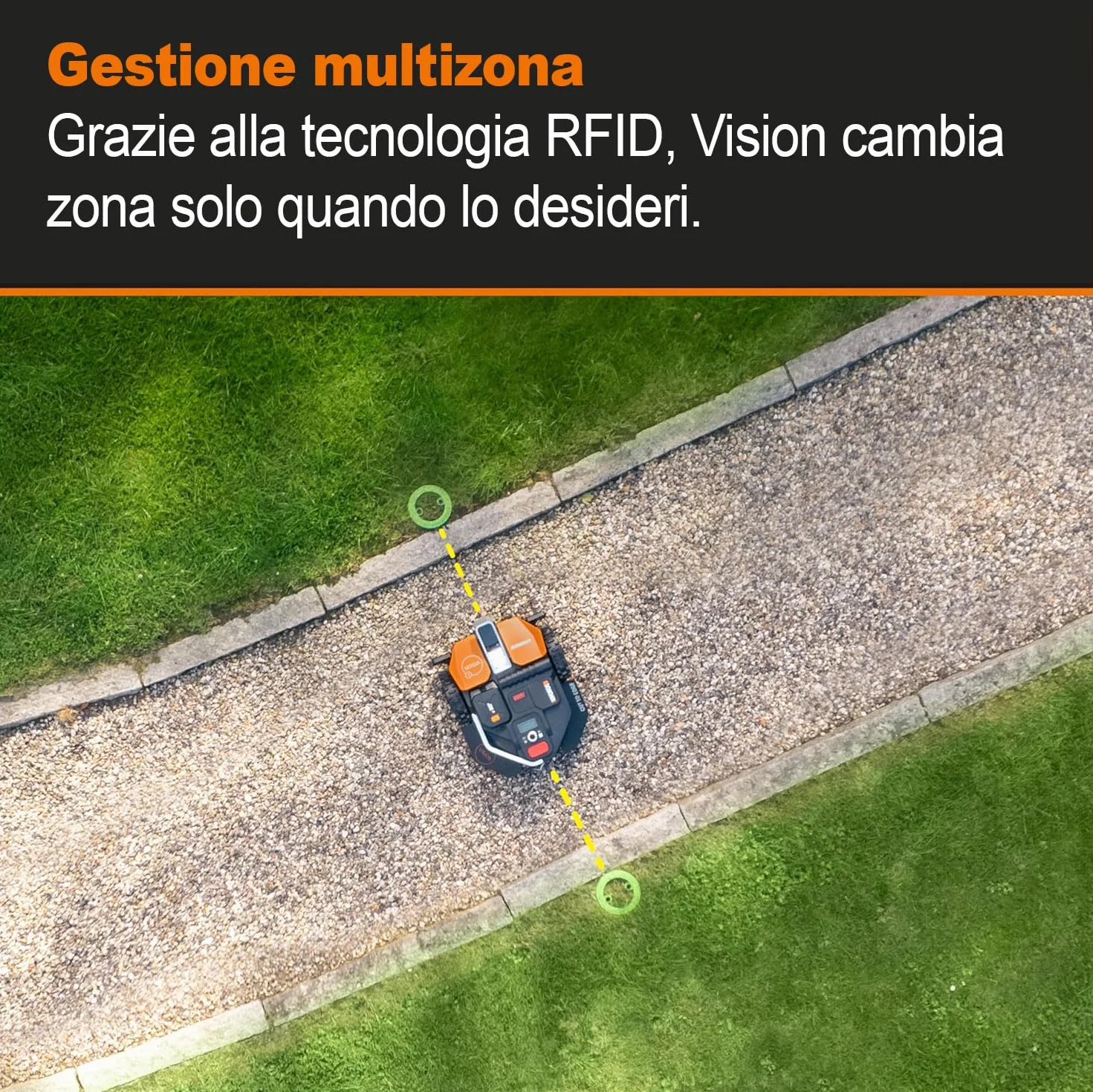 Worx Landroid Vision Robot Koszący, Czarny/Pomarańczowy, 1300 m²