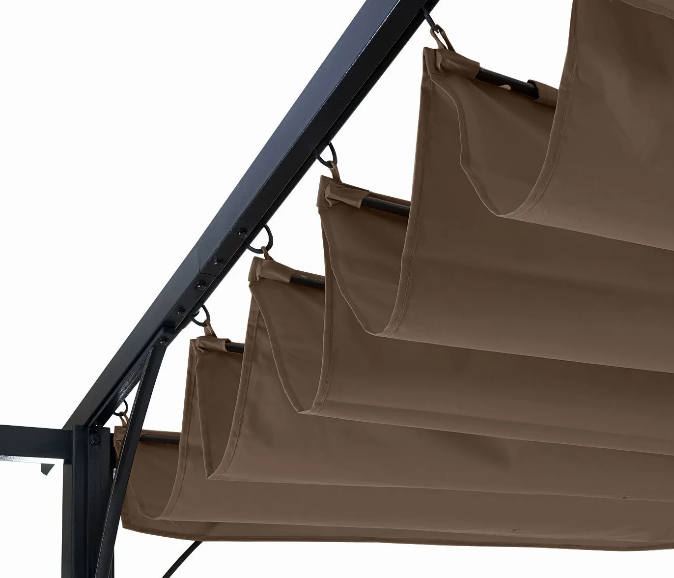 Zapasowa poszewka 370 x 300 cm na dach pergoli pawilonu HWC-C42 3,5 x 3,5 m – brązowo-taupe