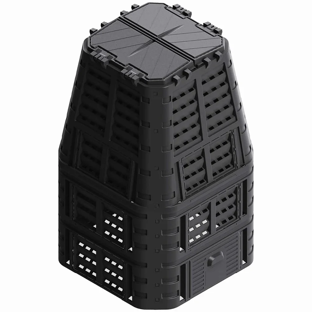 vidaXL Kompostownik ogrodowy 1000 L czarny 146 cm
