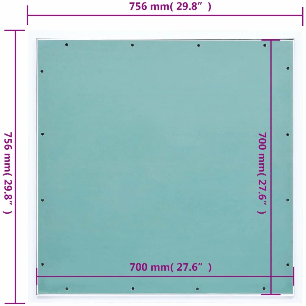 vidaXL Panel rewizyjny z aluminiową ramą i płytą z gipsu, 700x700 mm