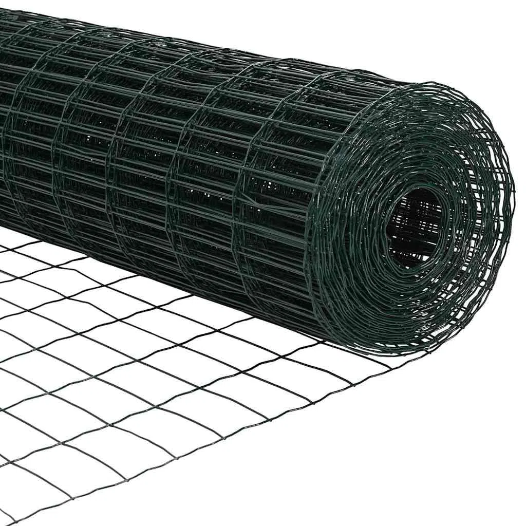 vidaXL Ogrodzenie Euro 1,2 x 25 m Żelazo pokryte PVC zielony | Solidna budowa z wytrzymałych materiałów, Idealne do ogrodów, granic i dekoracji,