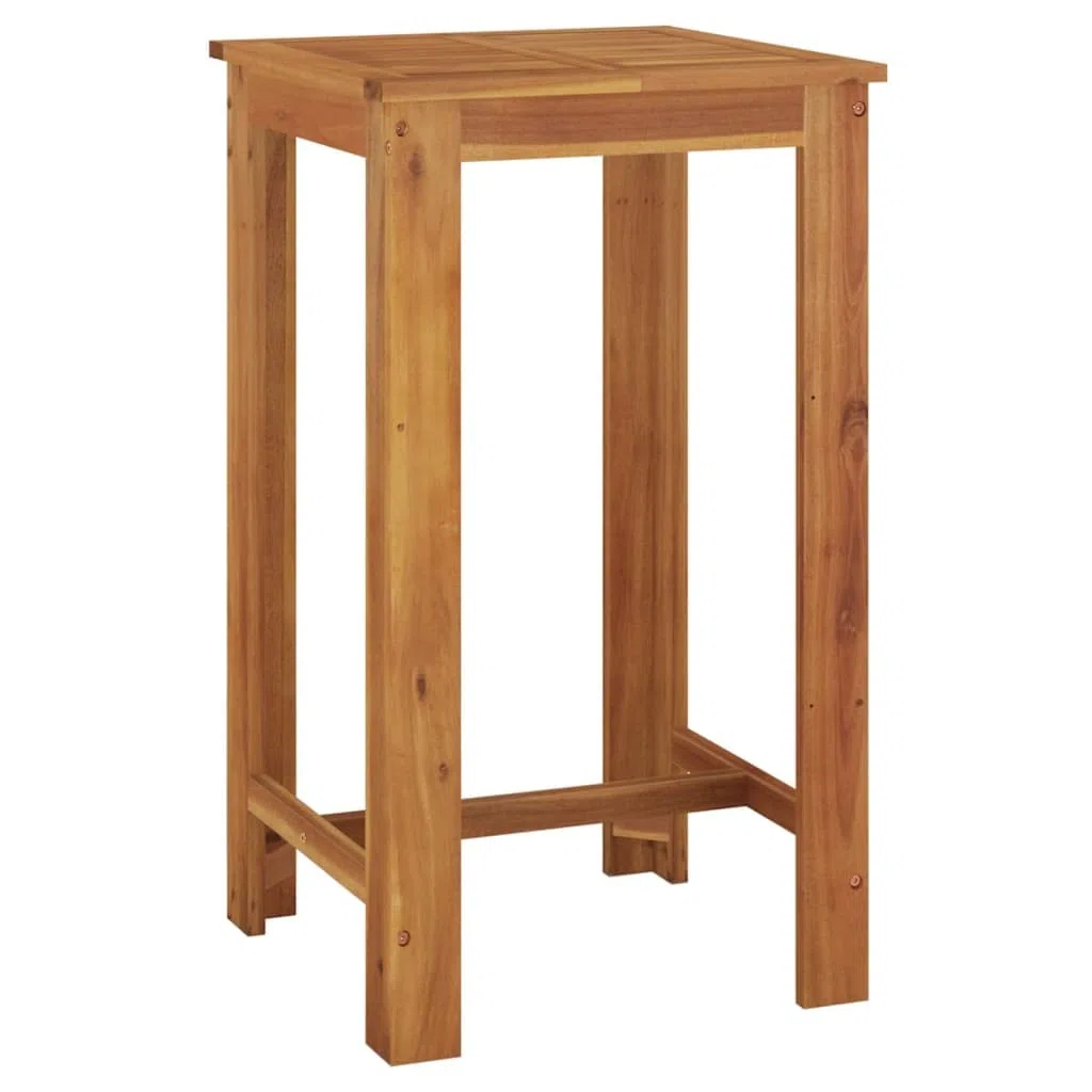 3-częściowy zestaw barów ogrodowych z litego drewna akacjowego, 60 x 60 x 105 cm, olejowany, wytrzymały zestaw mebli outdoorowych na taras, balkon i do ogrodu, trwały i łatwy w pielęgnacji