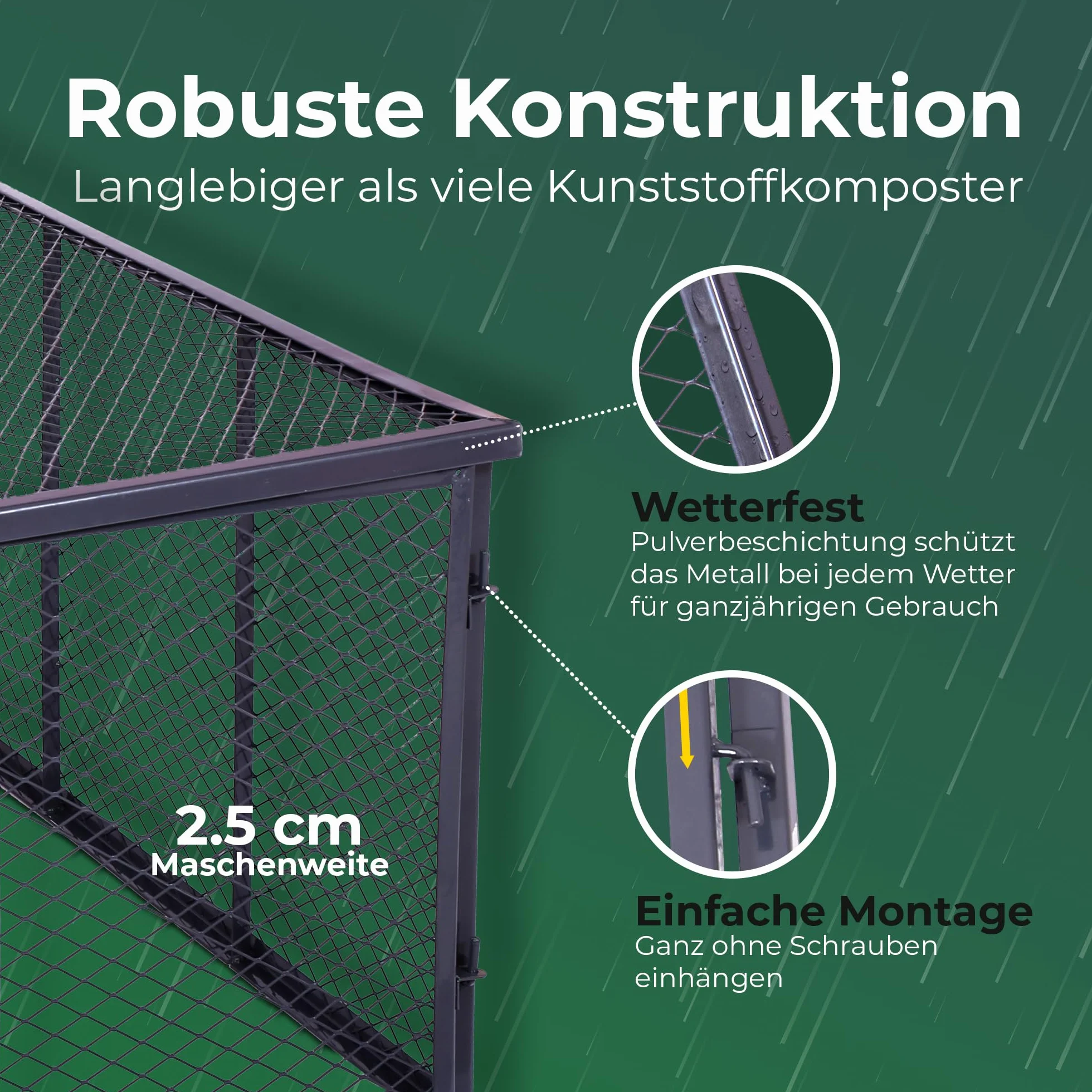 Novatool Kompostownik ogrodowy metalowy 100 x 100 x 50 cm 500 litrów