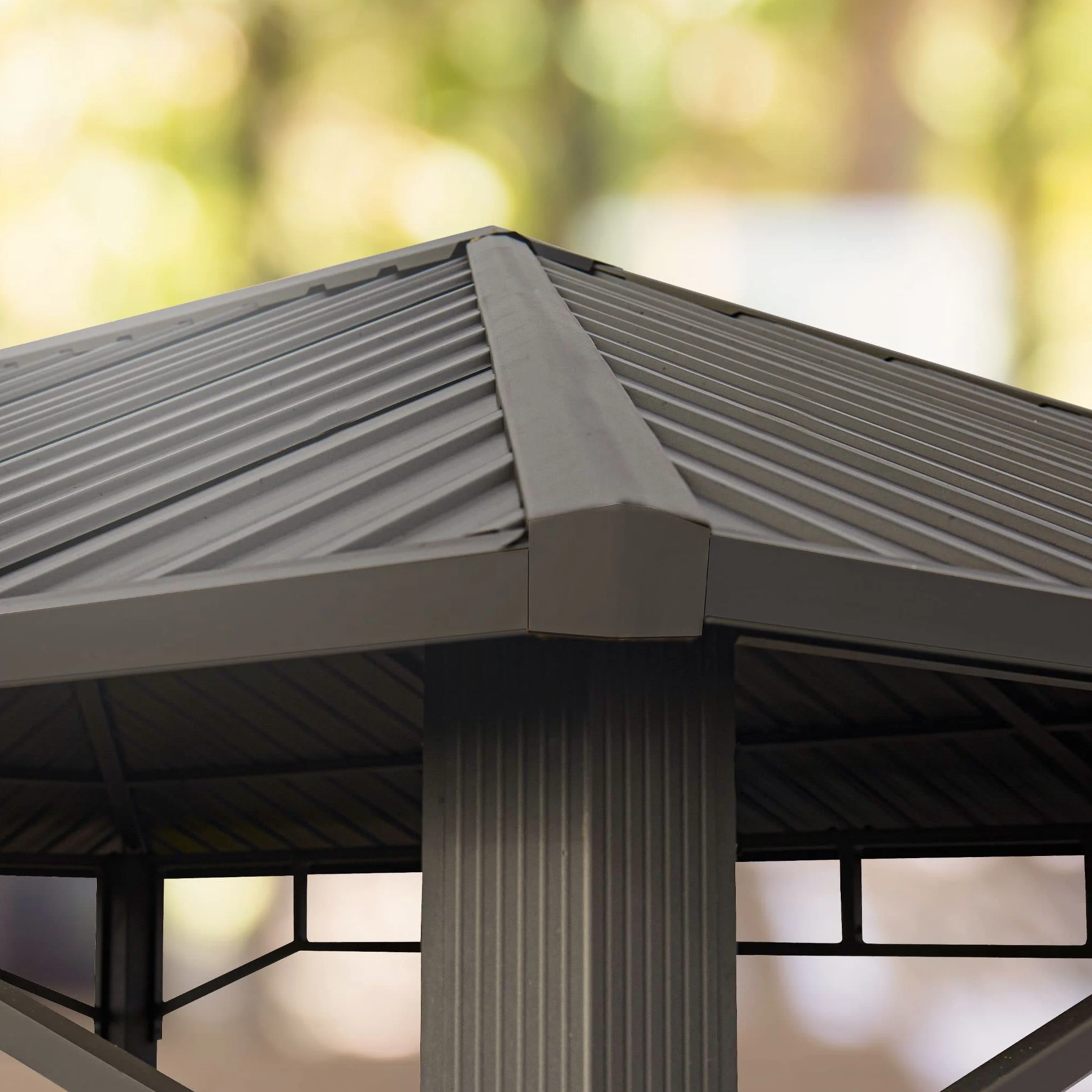 TOOLPORT Pawilon ogrodowy 3x4m, dach stalowy hardtop 4 ściany boczne w kolorze szary, profil 9x9cm