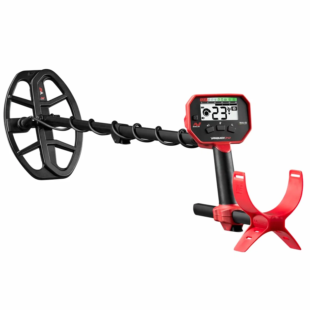 Minelab Vanquish 340 wieloczęstotliwościowy wykrywacz metali z wodoodporną cewką V10 25 x 18 cm Double D