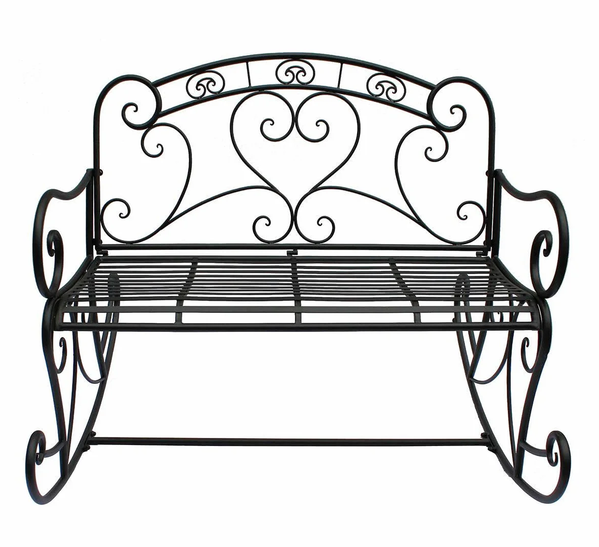 Spetebo Metalowa Huśtawka 2-osobowa - 110 x 101 x 94 cm - Outdoor Lounge Garten Ławka Bujana Parkowa