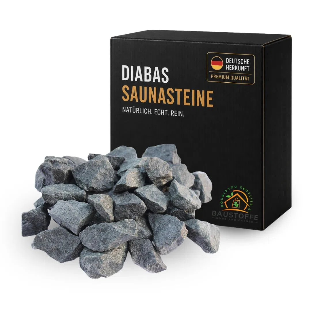 Kamienie do sauny Premium prane -DIABAS - do wszystkich pieców do sauny, odporne na wysokie temperatury, ziarnistość 50-80 mm (5 kg)