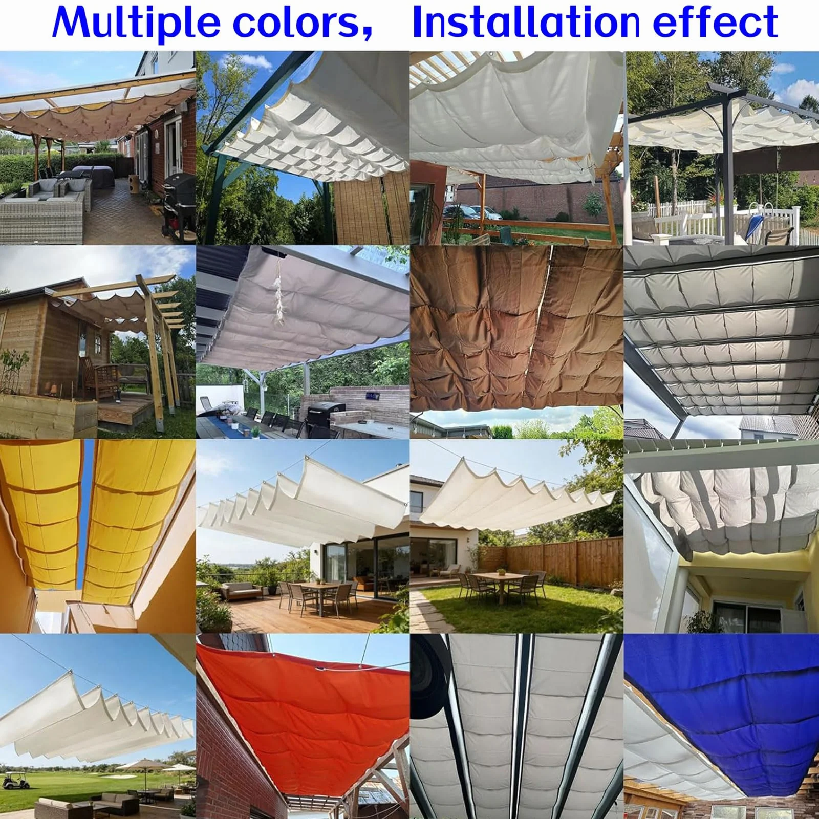 Żagiel Przeciwsłoneczny Rozwijany 170 x 600 cm Regulowany, Wodoodporny, Blokujący Promieniowanie UV Żagiel Ogrodowy, Zadaszenie Tarasu Linką I Przelotkami Do Ogrodu, Biały