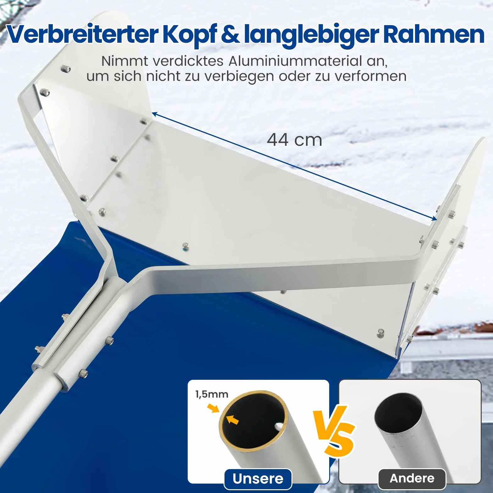 COSTWAY Odśnieżarka do dachu, z uchwytem teleskopowym i antypoślizgowym uchwytem, odśnieżarka dachowa, szufla do śniegu, z aluminium, zakres regulacji 187-624 cm, ZB33526DE