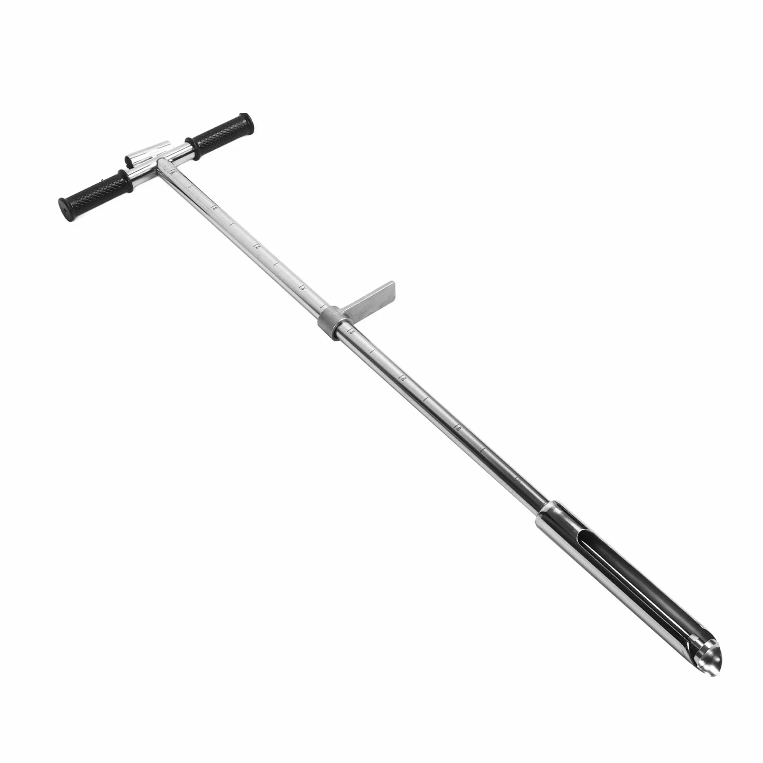 Wakects Sonda do badania gleby, sonda do próbkowania gleby ze stali nierdzewnej, 105 cm, zestaw do testowania gleby w stylu T, z pedałem i uchwytem, wlot 38 mm do pobierania próbek gleby, pielęgnacji