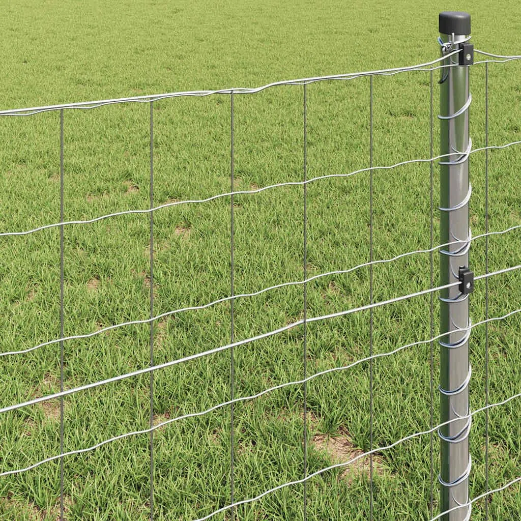 Srebrne ogrodzenie euro, 0,6 x 25 m, cynkowane ogniowo, trwała bariera zewnętrzna do ogrodu, na taras, odporna na warunki atmosferyczne, nierdzewne, łatwe w pielęgnacji