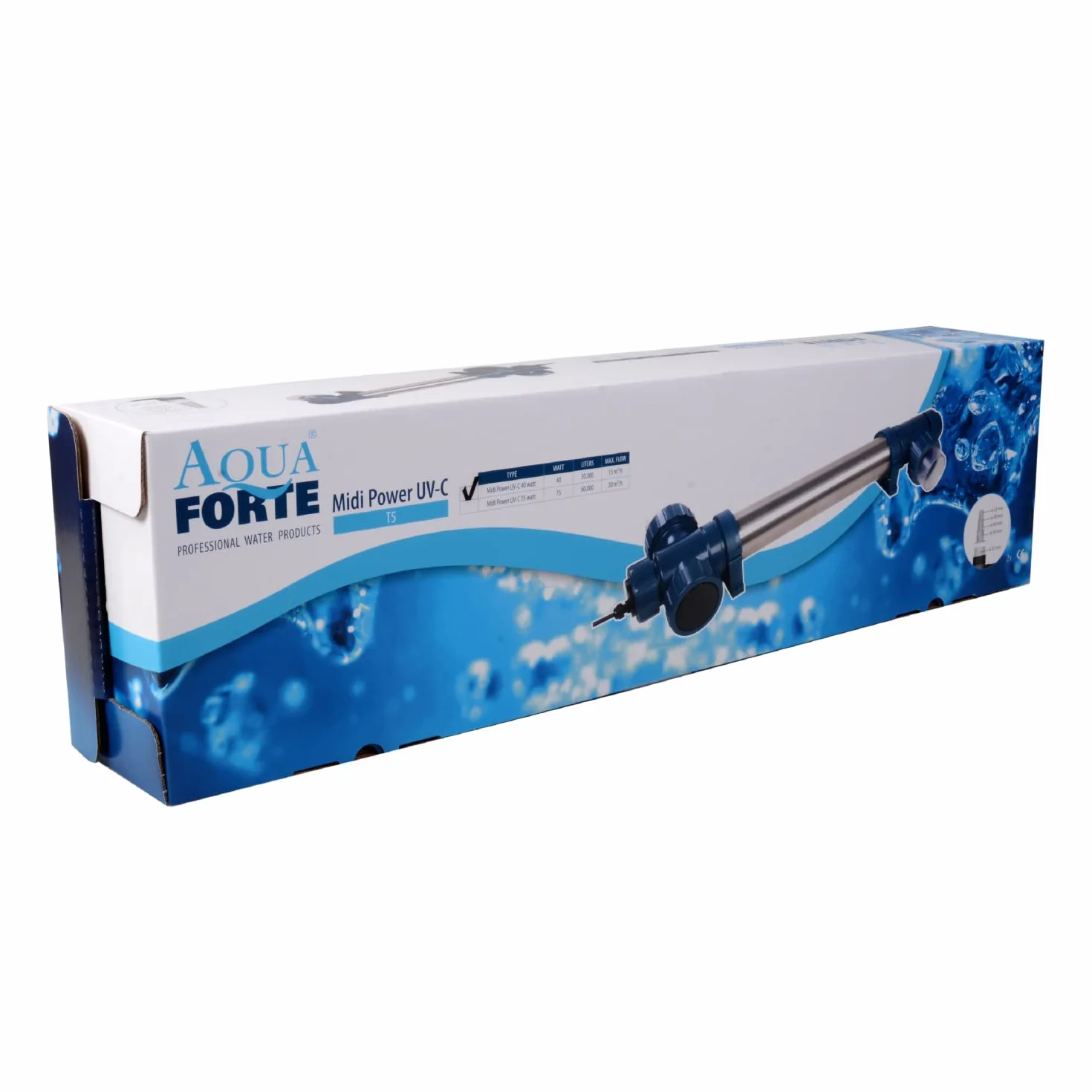 Aquaforte Midi Power Uvc Jednostka Uv-C, Srebrny/Niebieski, 76 x 20 x 13 cm