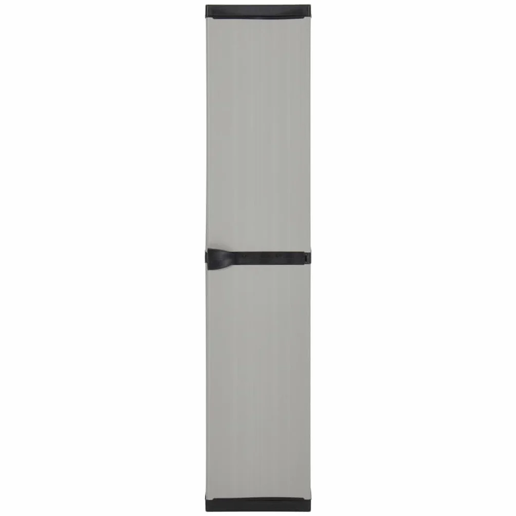 vidaXL Szafa ogrodowa z 3 półkami szaro-czarna 34x40x168 cm
