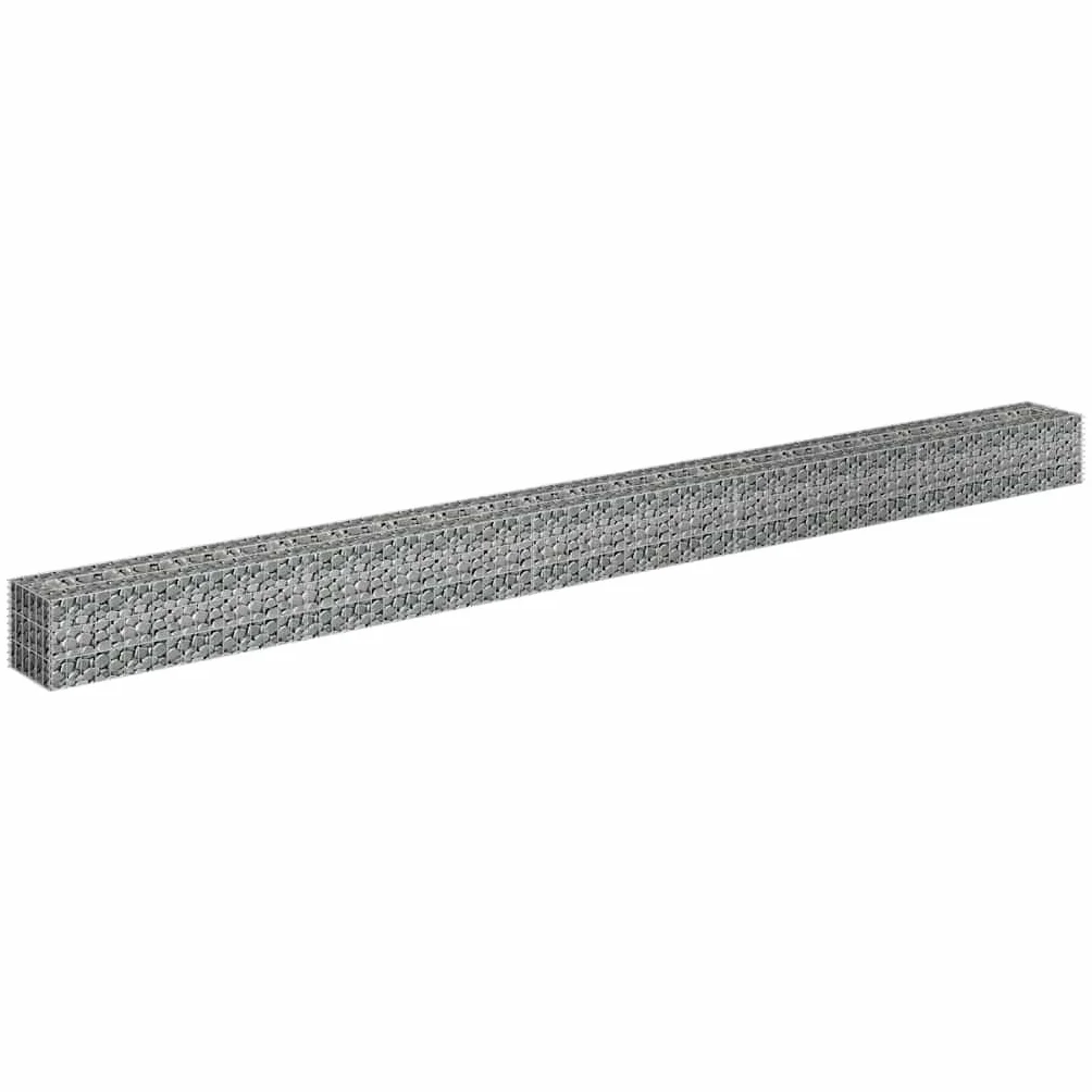 vidaXL Podwyższona donica gabionowa, galwanizowana stal, 450x30x30 cm