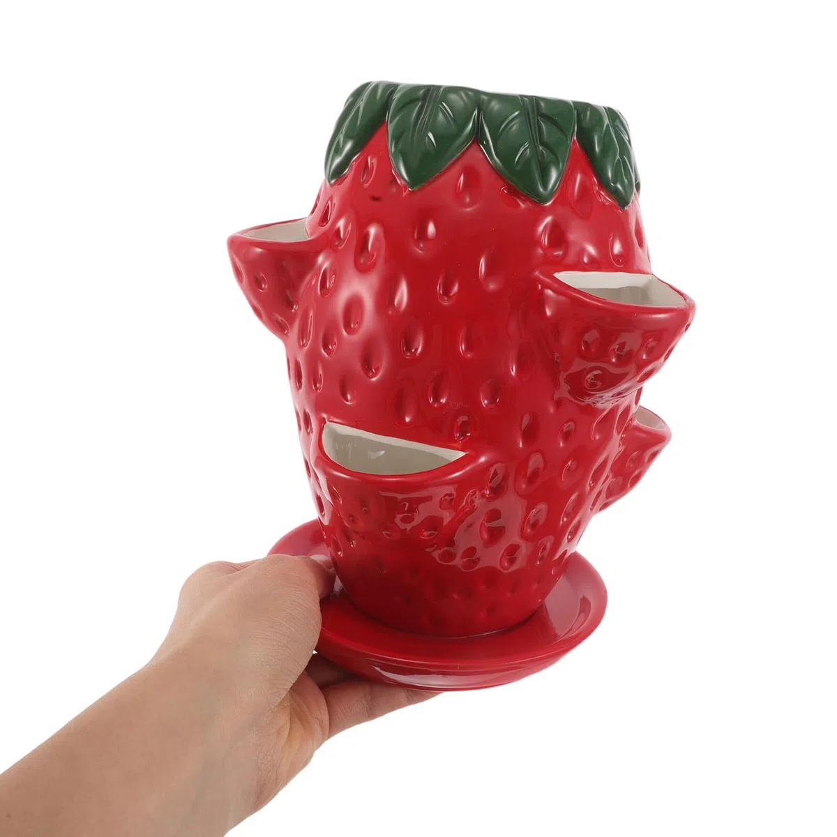 Yardenfun okrągłe doniczki ogrodowe doniczka do storczyków doniczka w stylu retro doniczki szkółkarskie z otworami Pojemnik na rośliny kwiatowe Red