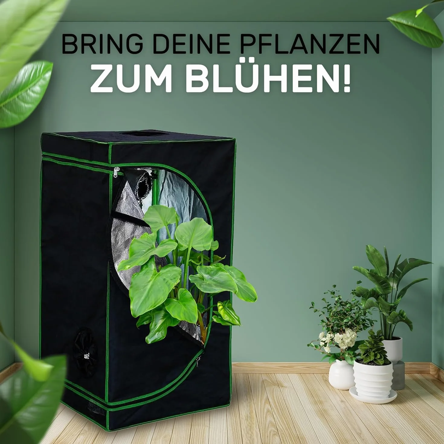 Melko - Growbox 120 x 90 x 145 cm zestaw z miernikiem 3 w 1 – lekki i wodoszczelny namiot do uprawy roślin z odblaskową folią wewnętrzną – namiot hodowlany do uprawy roślin hydroponicznych