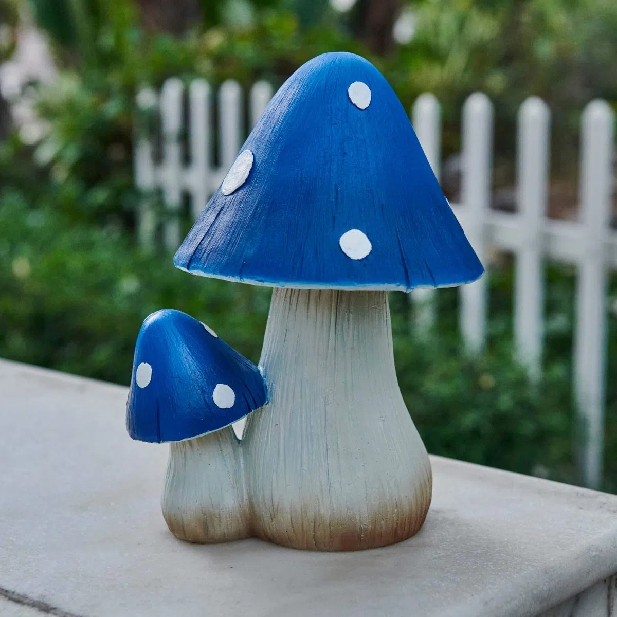 Dekoracja grzybowa bajkowe akcesoria ogrodowe – dekoracja ogrodowa na zewnątrz grzyby ozdoba do dekoracji ogrodu ulubione posągi grzybowe krasnala (20 cm niebieski)