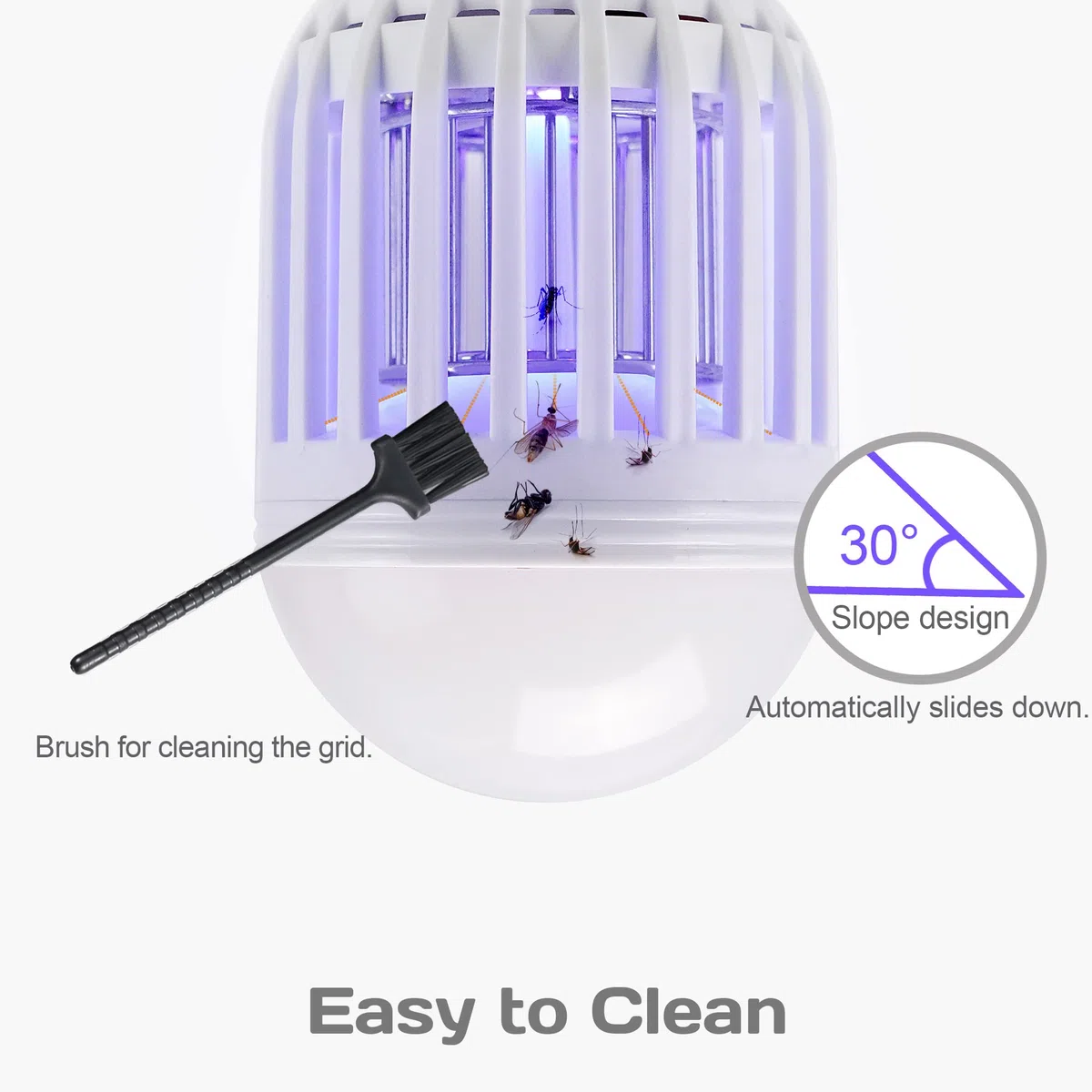 BANPESTT [2-Pack] Bug Zapper Żarówka 2-w-1 Komar Zapper Gnat Pułapka do wewnątrz i na zewnątrz - Elektryczny zabójca owadów i pułapki do zwalczania szkodników dla domu podwórko