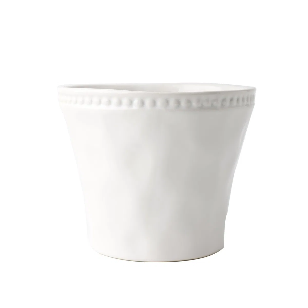 Ceramiczna doniczka w stylu vintage, glazurowana, na sukulenty, storczyki i inne kwiaty, ozdobna donica z perłowym zdobieniem