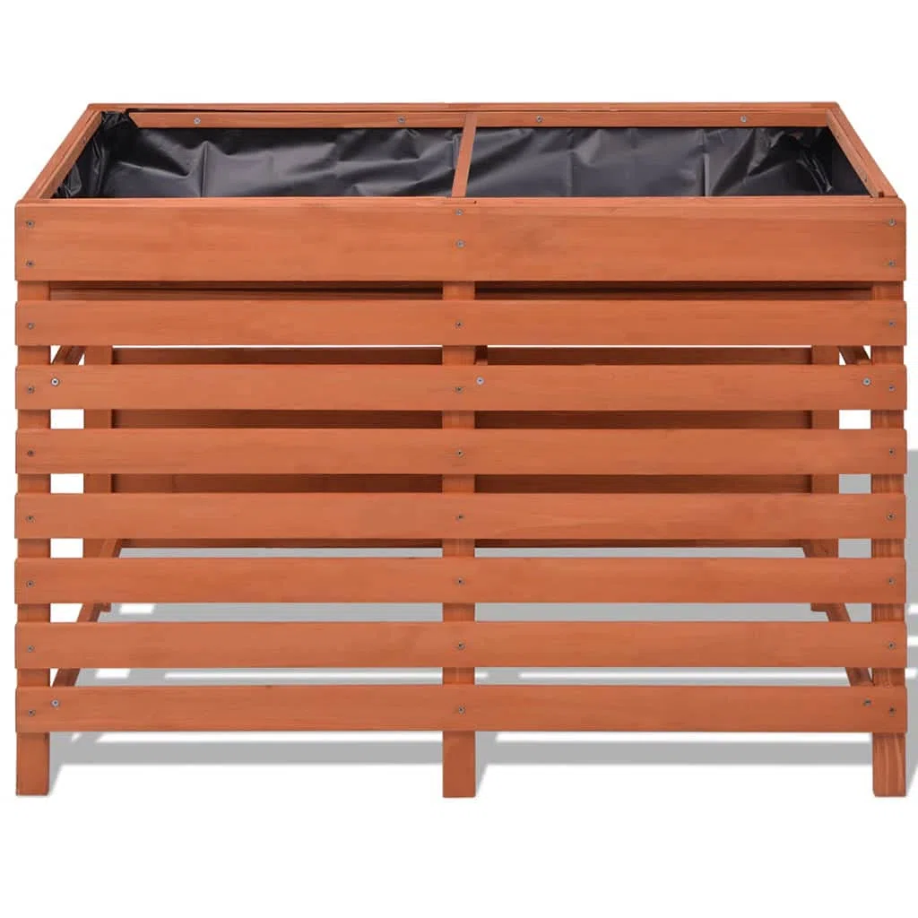 Drewniana skrzynka na kwiaty 100 x 50 x 71 cm do ogrodu ogrodu balkonowego, zewnętrzna skrzynka na kwiaty z drewna świerkowego lakierowana brązowa, solidna i trwała, ergonomiczna konstrukcja