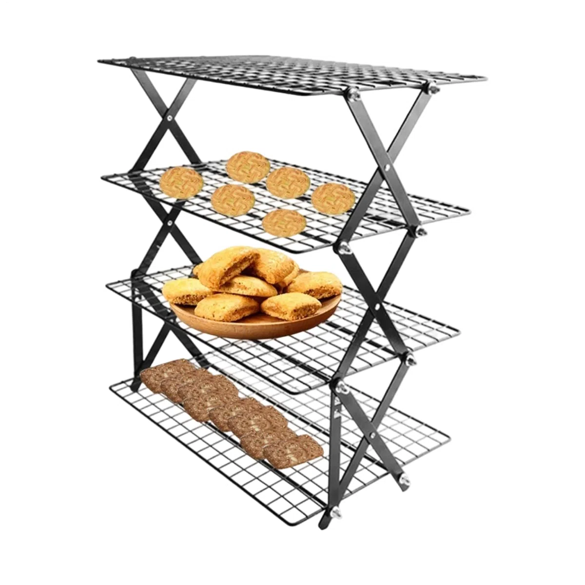 Do Pieczenia Składane 4-Poziomowe Układane Półki | Do Chłodzenia Chleba Akcesoria Kuchenne Do Chleba Ciasta Pizzy Pieczenia Gotowania I Grillowania