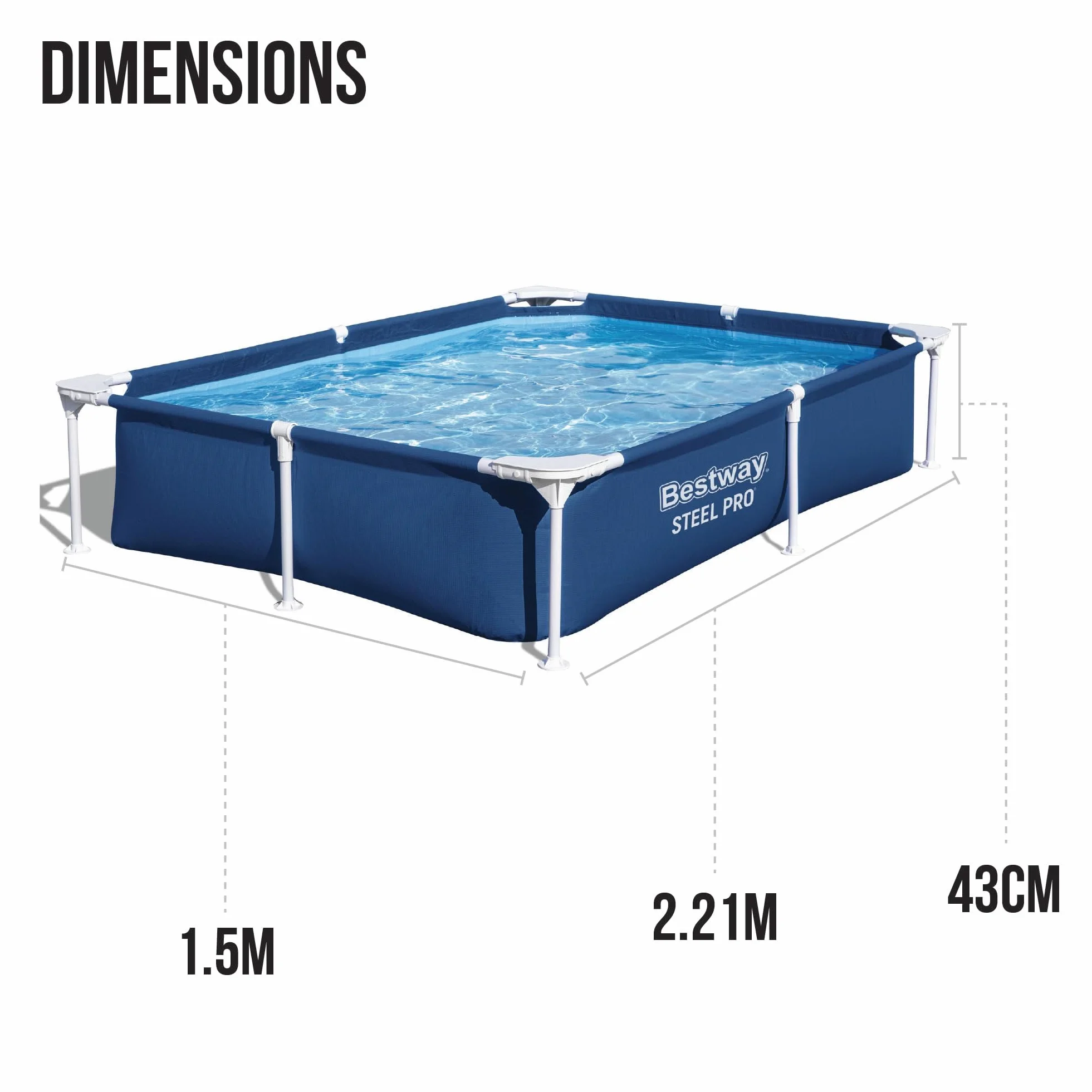 Basen Demontowalny Bestway 221 x 150 x 43 cm
