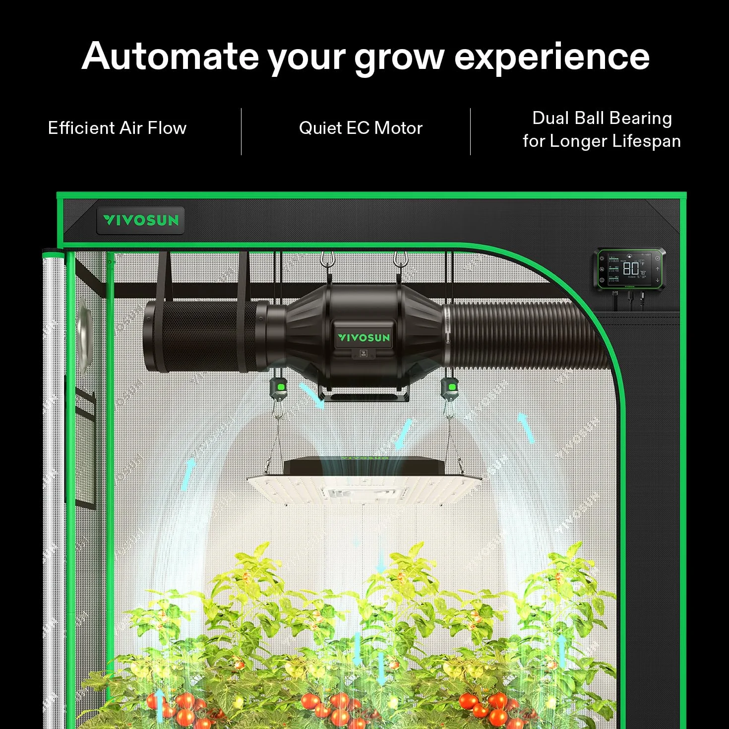 VIVOSUN Smart Grow System, czarno-biały, T4 w/100W AeroLight SE