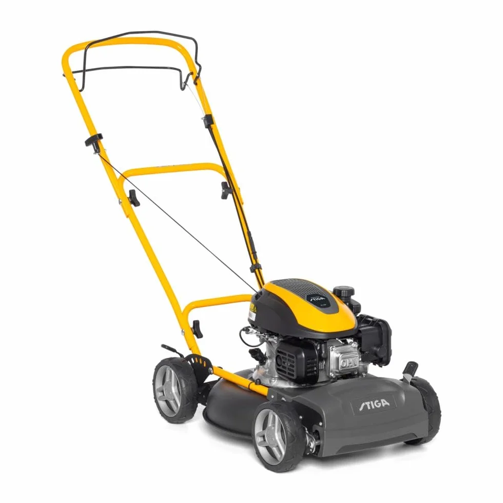 STIGA Multiclip 47 S silnik wybuchowy, kosiarka do trawy trakcyjnej z silnikiem o pojemności 123 ccm, płyta tnąca 45 cm, 5 wysokości cięcia, ergonomiczny uchwyt składany