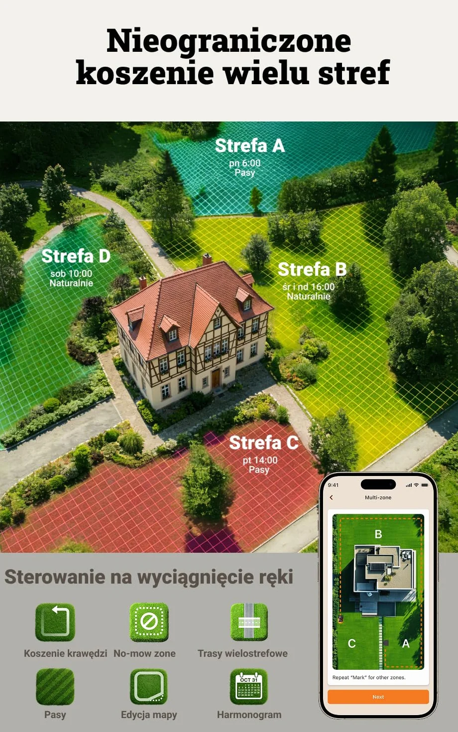 WORX Landroid Vision Cloud WR303E 2WD robot koszący do 300 m² bez kabla ograniczającego
