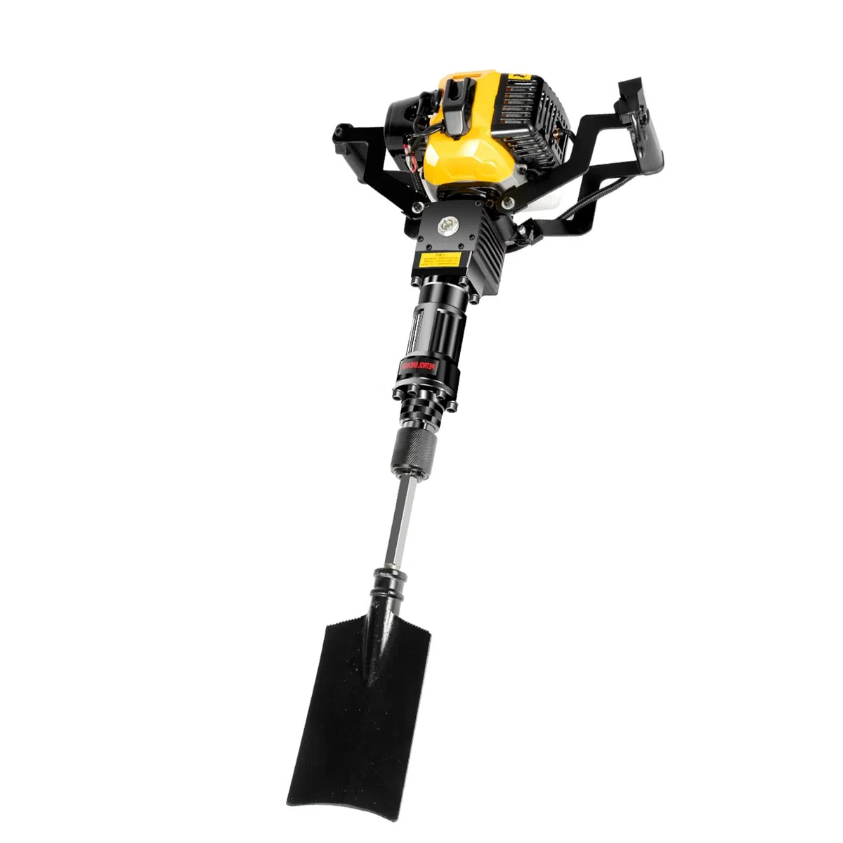 Koparka do drzew 1250 W, benzyna, koparka do drzew ogrodowych, z łopatą #7 z łopatą #7 (żółta)