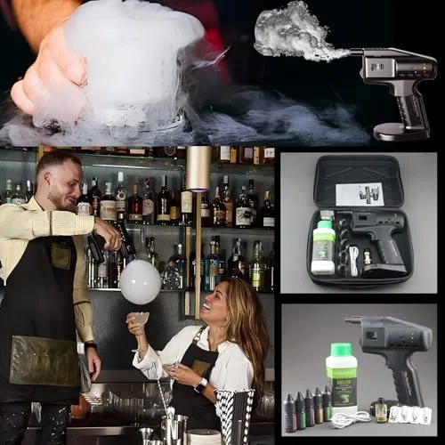 Pistolet do palenia ręczny wędzony pistolet bąbelkowy zestaw do palenia koktajli generator zimnego dymu do napojów molekularny rozpylacz wody - 5 szt. olejek eteryczny zapach mięty