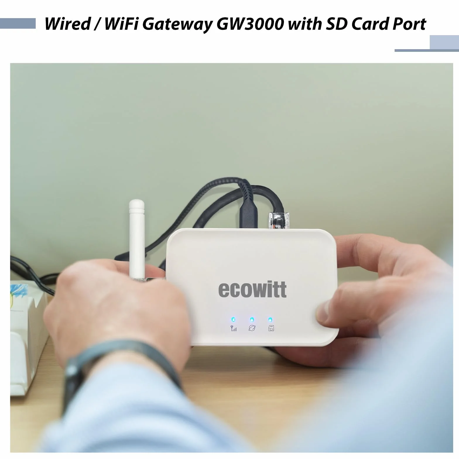 ECOWITT GW3005 GW3000 Czujnik wilgotności gleby WH51 Bramka Wi-Fi 3 w 1 barometr termometr wilgotnościomierz