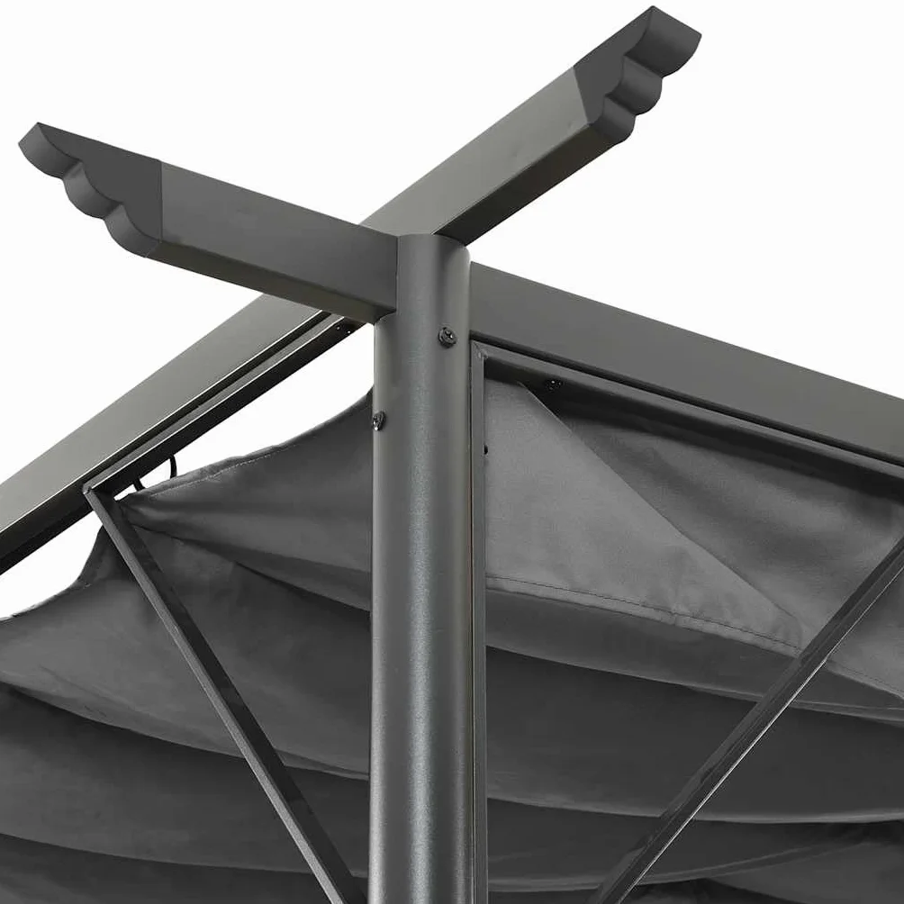 vidaXL Pergola ogrodowa ze zwijanym dachem 3x3 m antracyt 180 g/m²
