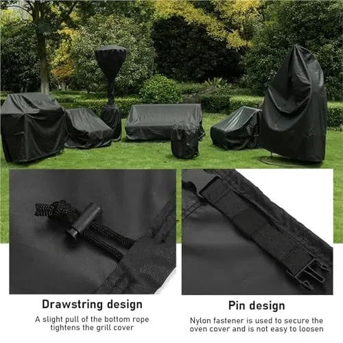 Wytrzymały wodoodporny pokrowiec na grilla – zewnętrzny pokrowiec ochronny Oxford 210D do grillowania pasuje do większości grillów (100 x 60 x 150 cm) - odporny na warunki atmosferyczne i