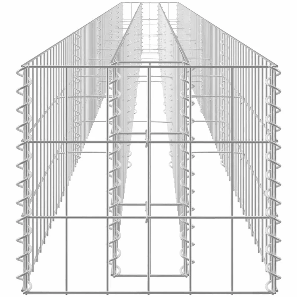 vidaXL Podwyższona donica gabionowa, galwanizowana stal, 450x30x30 cm