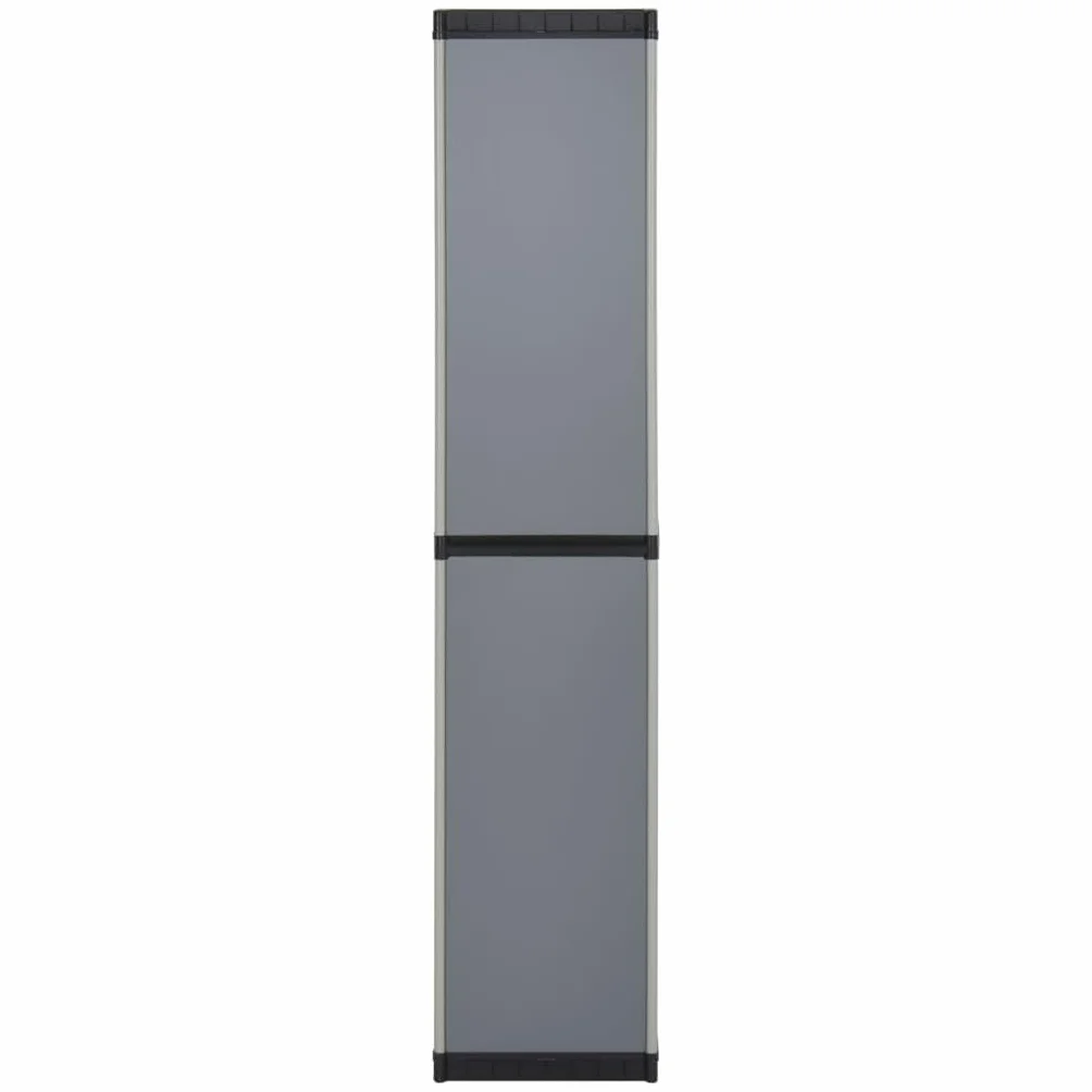 vidaXL Szafa ogrodowa z 3 półkami szaro-czarna 34x40x168 cm