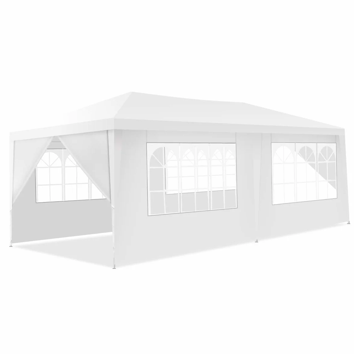 GOPLUS Pawilon imprezowy, namiot, namiot ogrodowy, pawilon biesiadny, namiot piwny, pawilon imprezowy, wykonany z włókien poliestrowych i żelaza, różne kolory, 3 x 6 m (zielony)