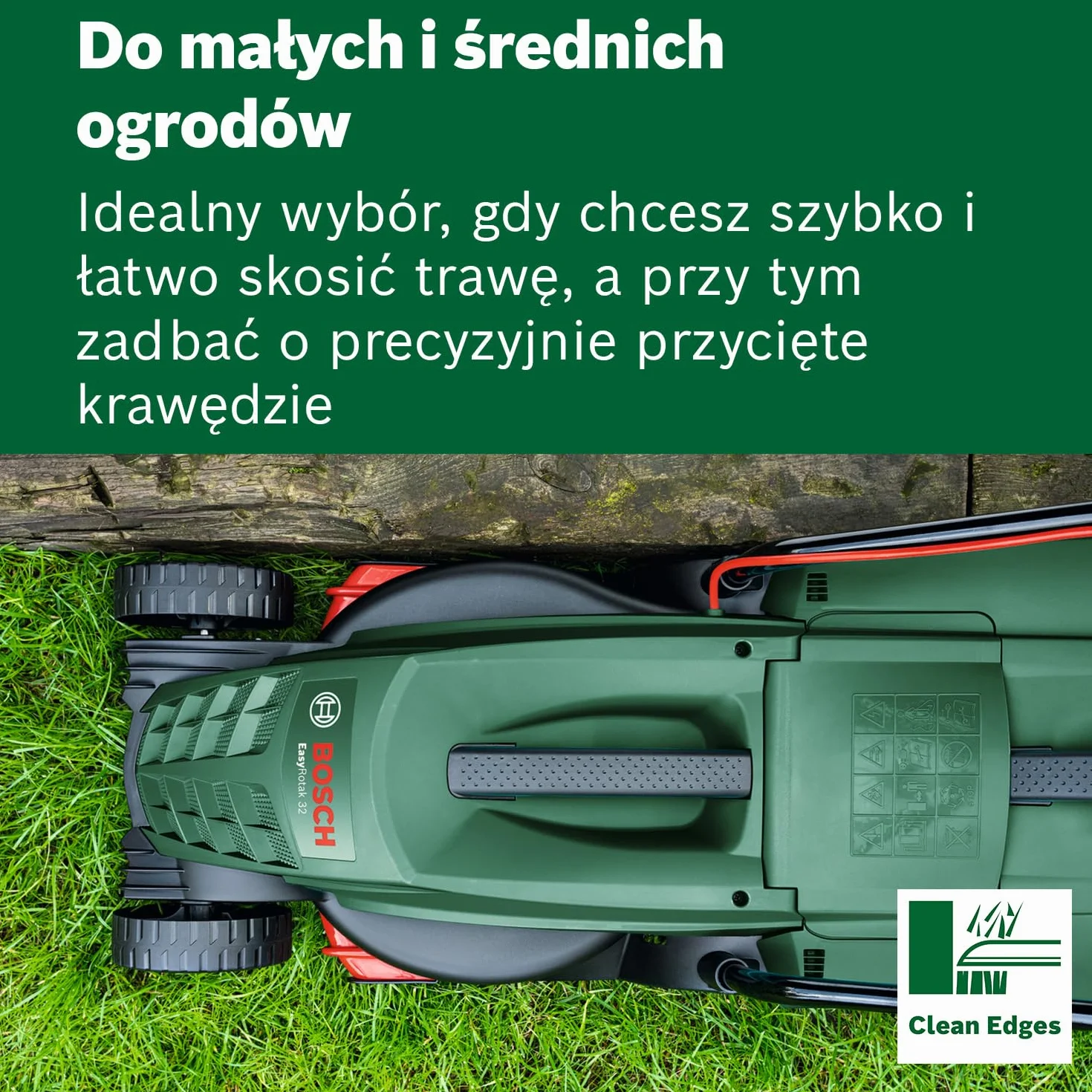 Bosch Kosiarka sieciowa EasyRotak 32-235 silnik 1 200 W, szerokość cięcia: 32 cm, zbiornik na trawę 31 l, do mniejszych ogrodów